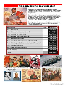 Preview of Global History - Communist China Webquest & Workpacket with Answer Key