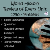 World History Whole Year Review Reading Passages 1750-Pres