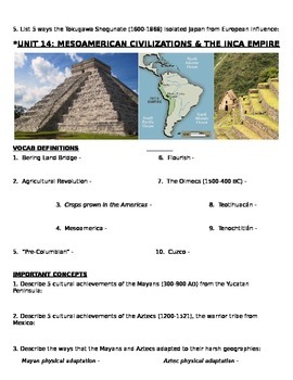 global history 9th grade 2nd semester study guide units 11 20