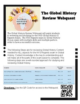 Preview of Global History II - Exam Review Webquest (NYS Regents) or Any Final Exam