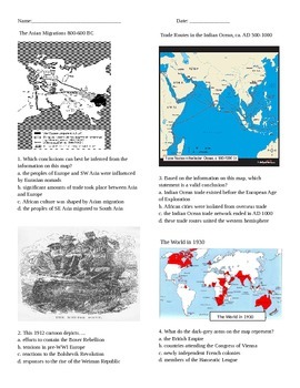 Preview of Global History Review: Map and Graphing skills