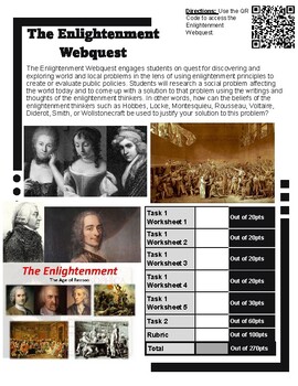 Preview of Global History - The Enlightenment Webquest
