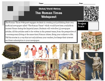 Preview of Global History - The Roman Times Webquest