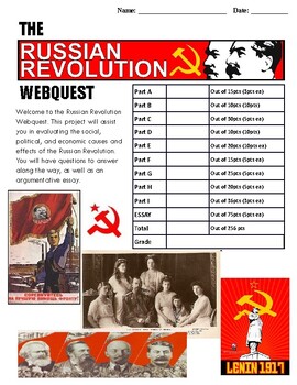 Preview of Global History - The Russian Revolution Webquest
