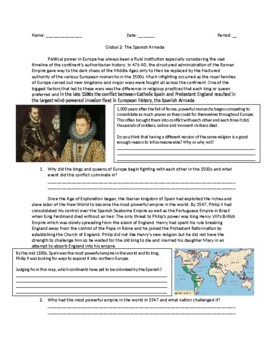 Global History The Spanish Armada by Costello s Corner TPT