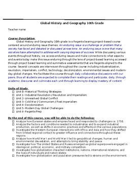 Preview of Global History and Geography syllabus