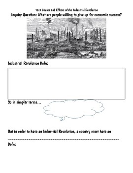 Preview of Global II 10.3 Industrial Revolution/Meiji Restoration NOTES