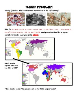 Preview of Global II 10.4 19th Century Imperialism NOTES