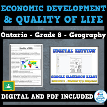 Preview of Global Inequalities - Economics & Quality of Life - Ontario Geography - Grade 8