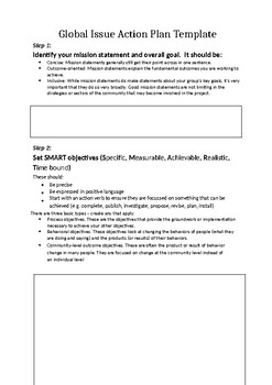 Preview of Global Issue Authentic Assessment Action Planning Sheet