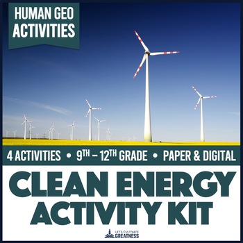 Preview of Renewable Clean Energy & Fossil Fuel Alternatives Activity Kit Print & Digital