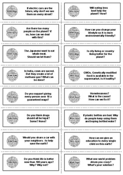 Preview of Global Issues - Conversation Cards