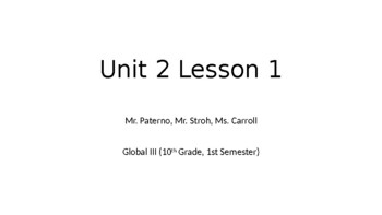 Preview of Global - Powerpoint - Unit 02/20 - Lesson 1/5 - 10th grade