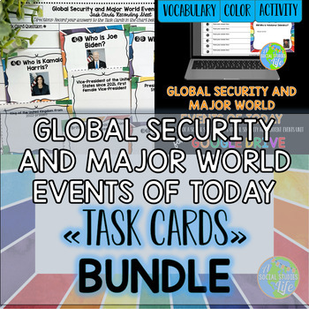 Preview of Global Security and Major Current Events Task Cards BUNDLE