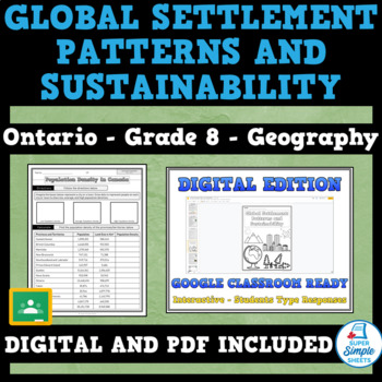 Preview of Global Settlement - Patterns and Sustainability - Ontario Geography - Grade 8
