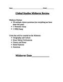 Global Studies Midterm Exam Review w/ Overhead note sheets