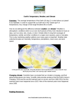 Preview of Global Temperature/Climate Change Mini Project Packet