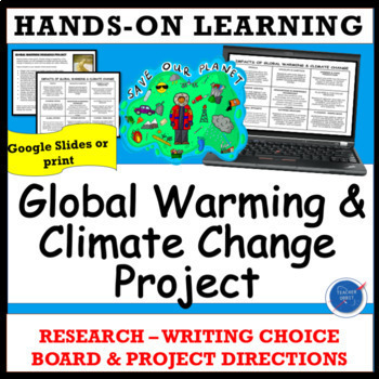 Preview of Global Warming & Climate Change Research Writing Choice Project Earth Day