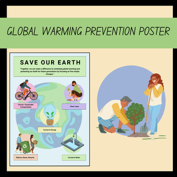 Preview of Global Warming Prevention Save Earth Science Poster for Grade 8