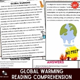 Global Warming Reading Comprehension Passage Activity