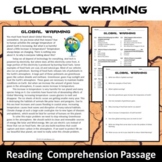 Global Warming Reading Comprehension Passage and Questions