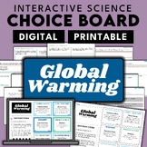 Global Warming | Science Choice Board | NO Prep | Independ