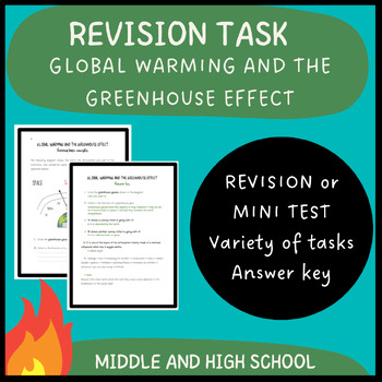 Preview of Global Warming and the greenhouse effect: Revision task + Answer key