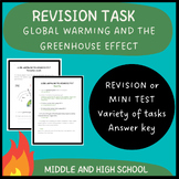 Global Warming and the greenhouse effect: Revision task + 