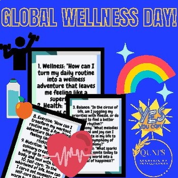 Preview of Global Wellness Day Reflecting on Self-Care 20 Questions to Unleash Inner Glow!