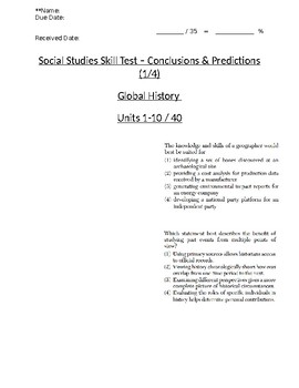 Preview of Global - Multiple Choice Skills - Drawing Conclusions - Units 01-10 - 9th Grade