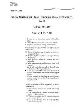 Preview of Global - Multiple Choice Skills - Drawing Conclusions - Units 11-20 - 9th Grade