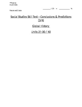 Preview of Global - Multiple Choice Skills - Drawing Conclusions - Units 01-10 - 10th Grade