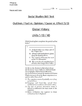 Preview of Global - Multiple Choice Skills - Cause vs. Effect - Units 01-20 - 9th Grade