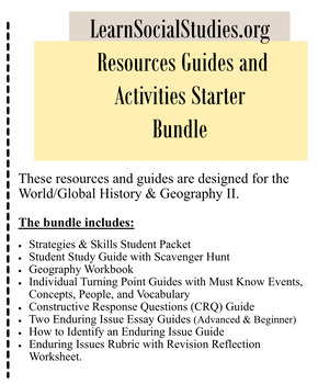 Preview of Global/World History Resources Guides and Activities Starter Bundle