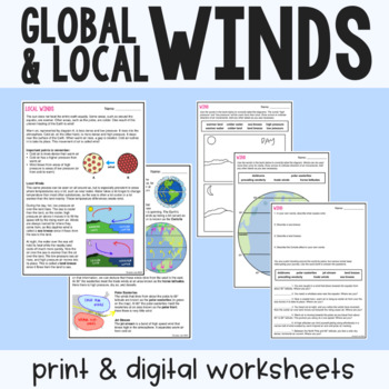 Preview of Global and Local Winds - Reading Comprehension Worksheets