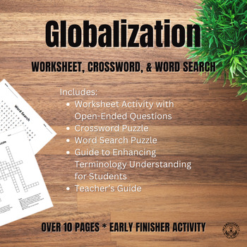 Preview of Globalization Crossword Puzzle, Word Search & Worksheet:  Early Finisher Task