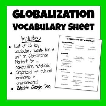 vocabulary for globalisation essay