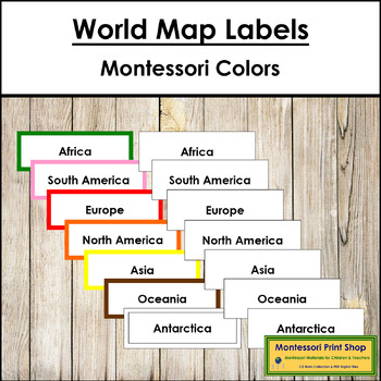 Preview of FREE World Map Labels - Montessori Geography Puzzle Labels
