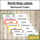 FREE World Map Labels - Montessori Geography Puzzle Labels