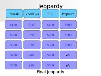 Preview of Globe Fearon Chapter 1: The First Americans Jeopardy Review Game Powerpoint