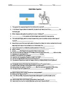 Preview of Globe Trekker Argentina viewing guide worksheet