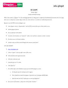 Preview of Glogster Teacher Guide and Student Handout
