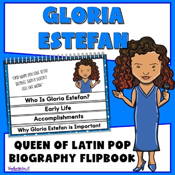 Preview of Gloria Estefan Biography Report Flipbook Latinx Leader Women's History Month