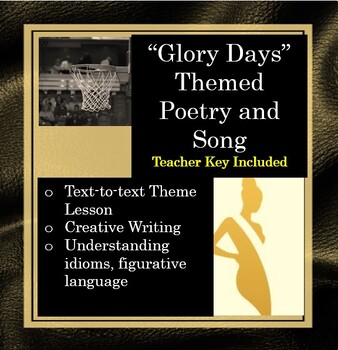 Preview of Glory Days Theme Poetry Packet- Song, Two Poems, Creative Writing w/KEY