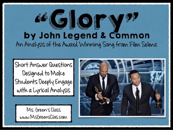 Preview of Glory by John Legend and Common Lyric/Poetry Analysis