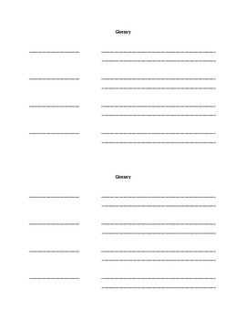 Glossary Template Free By Mannaging Elementary Tpt