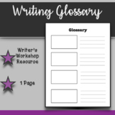 Glossary Template | Informational Writing | Writers Worksh