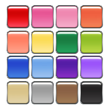 Glossy Square Buttons Digital Clip Art PNG files by Madscrapper Teaches