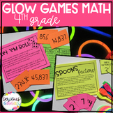 Math End of Year Activity Review 4th Grade - Glow Day