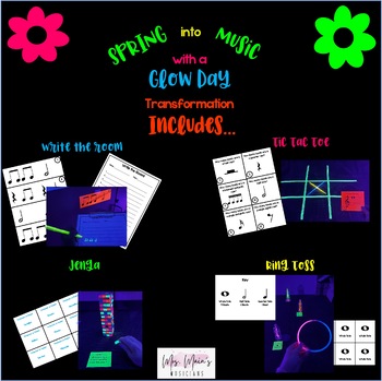 Preview of Glow Day Music Room Transformation (End of Year Review Games)